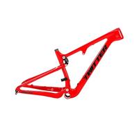ZJIEDB Cadre VTT Tout Suspendu Enduro/Descente 27,5/29 Pouces 15"/17"/19"/21" Fibre de Carbone XC/DH Soft Tail 12 x 148 mm Axe traversant Boost Frein à Disque (Rouge, 27,5 15")