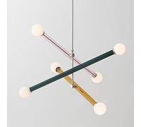 ZJIEDB Éclairage de Lustre avec Verre coloré Café Restaurant Suspension réglable Luminaire Suspendu Design Luminaire de Plafond pour Salon Salle à Manger Grand Placard