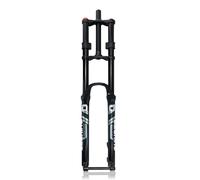 ZJIEDB Fourche à Suspension pour VTT 26/27,5/29 Pouces, Double épaulement pneumatique, axe traversant 15 x 100 mm, Frein à Disque Avant, débattement 150 mm, Blocage du Rebond (Noir