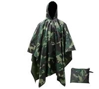 ZJIEYU Poncho de Pluie Camouflage Militaire, Imperméable Ripstop Polyvalent | Enduit PU, imperméable, ripstop, camping, randonnée, plein air, ponchos de pluie pour la chasse