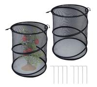 ZJILIXIA 2 Pièces Cloche De Protection De Jardin, Bâche De Protection pour Plantes, Pliable, en Maille, Protection Solaire Respirante pour Légumes, Contre Les Oiseaux Et Les Escargots (Noir)