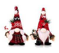 ZJILIXIA 2 Pièces GNOME De Noel,Gnomes De Noël Poupée sans Visage,Peluche Elfe Décoration De Poupée Naine Suédoise De Ornement, Lutin Farceur en Peluche,pour Décoration De Noel Et Décoration De Table