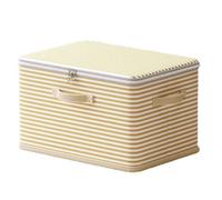 ZJIQOH Boîte De Rangement Pliante avec Couvercle À Fermeture À Glissière, Cartons Déménagement,Sac De Rangement Vêtement Tissu avec Poignées,pour Couette Vêtements(Yellow,45 x 30 x 30 cm)