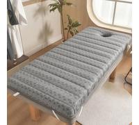 ZJIQOH Matelas Table De Massage avec Ouverture Souple Et Résistant | Équipé D'une Sangle Élastique, Fibre de Polyester + Mousse pour Spa(Gray,180 x 60 x4cm)