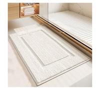 ZJIQOH Tapis De Bain Antidérapant - Moelleux en Microfibre Super Absorbant, Lavable en Machine, pour Salle De Bain, Douche, Baignoire Ou comme Tapis WC(White,50 x 80 cm)