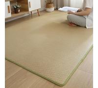 ZJIQOH Tatami Futon Japonais - Matelas De Sol Pliable en Tapis Rotin Marron, Rafraîchissant Antidérapant Respirant, pour Dormir, Méditation, Yoga, Été Chambre À Coucher(Light Green,120 x 200 cm)