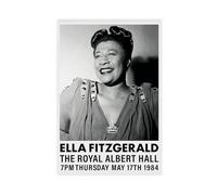 ZJIXAOSD Ella Fitzgerald - Impression sur toile rétro avec logo de musique noir et blanc, 50 x 75 cm