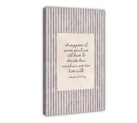 ZJIXAOSD Impression sur toile avec devise de Dark Academy pour les amateurs de livres, rayures, littérature émotionnelle mélancolique, esthétique, fille triste - Décoration murale pour maison, bar