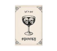 ZJIXAOSD Impression sur toile d'horreur Halloween cocktail rétro crâne bar sorcellerie gothique Dark Academy affiche moderne décoration murale pour salon, chambre à coucher 40 x 60 cm