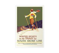 ZJIXAOSD Impression sur toile Dune Sports d'hiver sur la rive sud vintage - Décoration murale moderne pour salon, chambre à coucher - 40 x 60 cm