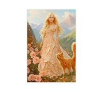 ZJIXAOSD Impression sur toile représentant la déesse de l'amour, la beauté, la guerre, la fertilité, la déesse nordique, Freya (3) - Décoration murale moderne pour salon, chambre à coucher (50 x 75 cm