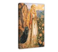 ZJIXAOSD Impression sur toile représentant la déesse de l'amour, la beauté, la guerre, la fertilité, la déesse nordique, Freya (2) - Décoration murale moderne pour salon, chambre à coucher (50 x 75 cm