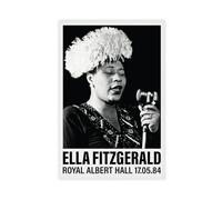 ZJIXAOSD Impression sur toile style rétro Ella Fitzgerald Musique noire et blanche 30 x 45 cm