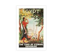 ZJIXAOSD Poster mural vintage sur toile représentant l'Égypte, la terre ensoleillée - Décoration murale pour chambre, bureau - 60 x 90 cm