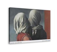 ZJIXAOSD Rene Magritte, The Lovers, 1928 - Impression sur toile murale esthétique pour chambre, bureau - 40 x 60 cm