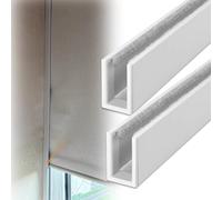 ZJKXJH Bande occultante Bandes D'ombrage Durables en Forme de U, Bandes Occultantes Blanches pour Rideaux, Bloque-lumière en Alliage D'aluminium pour Stores(White-2 Packs,36 in (91.4 cm))