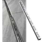 ZJKXJH Caniveau Exterieur Caniveau de Drainage Étroit en Acier Inoxydable 304 de 40 Pouces pour Patio, Bain, Garage, Système de Drainage Linéaire À Fossé Mince Noir/Argent(LxWxH-40x1.4x1.2in)