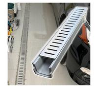 ZJKXJH Caniveau Exterieur Caniveau Large SMC avec Couvercle Amovible, Facile À Installer Caniveau de Drainage en Forme de U pour Cours, Terrasses, Parcs(H-10cm,LxW-100x16cm)