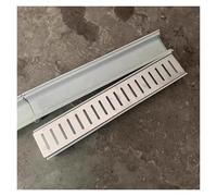 ZJKXJH Caniveau Exterieur Caniveaux de Drainage en Résine de 100 Cm de Long, Larges Caniveaux de Drainage avec Couvercle en Acier Inoxydable, Drains Linéaires pour Parkings(LxWxH-39.4x6.3x1.9in)