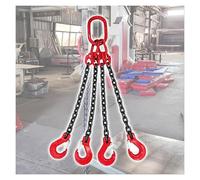 ZJKXJH Chaine de Levage Élingue À Chaîne avec Chaîne en Acier Au Manganèse G80 Et Crochet en Acier Allié, Chaîne de Levage À 2 Ou 4 Crochets(4 Hooks,1m/3.3ft)