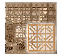 ZJKXJH Paravent Paravent Suspension Facile À Installer, À Motif Géométrique Ajouré, pour Cloisons, Décoration Ou Art Mural(Wood Color,4Pcs)