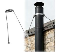 ZJKXJH Support de Tuyau de cheminée Kit de Stabilisation de Cheminée avec Vis, Supports de Renforcement pour Tuyaux D'échappement Et Cheminées, Acier Inoxydable(Hoop Dia 9.5in/241.3mm)