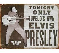 ZJLVMF Elvis Presley Tonight Only Plaque murale vintage en fer pour bar, café, garage, maison, cadeau d'anniversaire, mariage