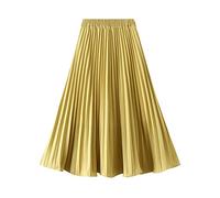 ZJMIYJ Jupe Plissée Mi-Longue pour Femmes, Jupe Trapèze Mi-Longue | Slim | Taille Élastique | Jupe Longue Printemps | Jupe Féerique D'Été pour Dames | Élégante | Jupe Balançoire De Fête,