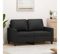 ZJMTOCYU Élégant canapé 2 places pour conversations douillettes, cuir synthétique durable, détente ou divertissement, design élégant noir
