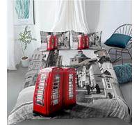 ZJMZF Parure de lit Paris Romance en microfibre avec housse de couette 135 x 200 cm et taie d'oreiller 80 x 80 cm x 2, format A7 - Motif Paris Romance France