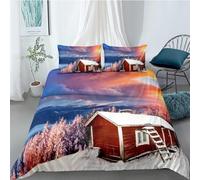 ZJMZF Parure de lit Paris Romance en microfibre avec housse de couette 135 x 200 cm et taie d'oreiller 80 x 80 cm x 2, format A3 - Motif Paris Romance France