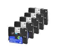 ZJNWTVUH 5pcs 12 mm TZE-231 TZ-631 TZE431 TZ131 047inch Les Bandes d'étiquette fonctionnent avec des imprimantes d'étiquette(Black on White)