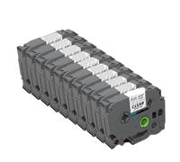 ZJNWTVUH Tites adhésives acryliques Tze-Tack 10pk TZ TZ S231 S241 S631 12 mm Tapes d'étiquette stratifiées compatibles avec Le Fabricant d'étiquettes PT-H110(Black on Clear)