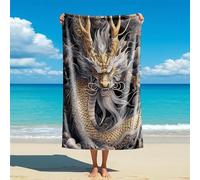 ZJPOJPH Serviette de plage en microfibre à imprimé dragon oriental sur le thème du dragon, tendance et personnalisée, adaptée pour les hommes, les femmes, les adultes et les enfants (style 3,160 cm x