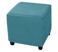 ZJQJRMB Housse Ottomane Carré,Housse De Pouf Extensible Pliable Housse Pouf Carré avec Fond Élastique Lavable Couvre pour Canapé pour Salon-Black||S