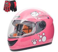 ZJRA Casque Enfants, Casque De Moto pour Les Enfants, La Moitié Moto Casques, Moto Mobylette Garçons Filles Enfants Childs, 3 Couleurs du Designer Crée par Choice,Rose