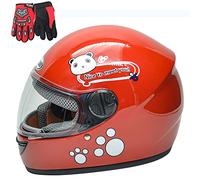 ZJRA Casque Enfants, Casque De Moto pour Les Enfants, La Moitié Moto Casques, Moto Mobylette Garçons Filles Enfants Childs, 3 Couleurs du Designer Crée par Choice (Red)