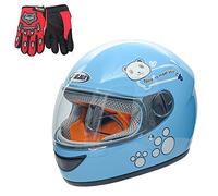ZJRA Casque Enfants, Casque De Moto pour Les Enfants, La Moitié Moto Casques, Moto Mobylette Garçons Filles Enfants Childs, 3 Couleurs du Designer Crée par Choice,Bleu
