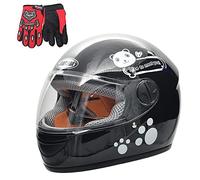 ZJRA Casque Enfants, Casque De Moto pour Les Enfants, La Moitié Moto Casques, Moto Mobylette Garçons Filles Enfants Childs, 3 Couleurs du Designer Crée par Choice,Black