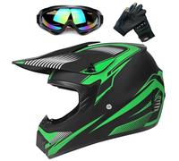 ZJRA Jeunesse Casque De Moto, Casque Cycliste Pour Enfants, Garçon Et Fille, Scooter, VTT, Ski, Dot/ECE Certification, Convient Pour Toutes Les Saisons, Vert, Taille 22, L
