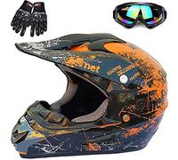 ZJRA Jeunesse Casques De Moto,Casque Cycliste pour Enfants,Garçon Et Fille Scooter De Ski VTT Casque,Dot/ECE Certification,Convient pour Toutes Les Saisons,11,L