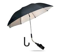 ZjRight Parasol Universel, 72 cm Ombrelle pour Poussette, Protection UV 50+, avec Une Poignée Parapluie pour Poussette et Buggy - Noir