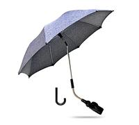 ZjRight Parasol Universel, 72 cm Ombrelle pour Poussette, Protection UV 50+, avec Une Poignée Parapluie pour Poussette et Buggy - Gris