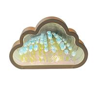 ZJRung Veilleuse Fleur Tulipe Veilleuse Miroir Tulipe Nuage Ornements de bureau de chevet de salon de LED Tulipe Miroir Petite Veilleuse Lampe De Chevet Romantique Pour Décoration D'intérieur (Bleu)