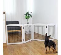 ZJSF Barrière autoportante Pliable pour Chien pour Maison Extra Large en Bois Blanc pour Chiot, escalier pour Chien, Porte pour Animaux domestiques, clôture à 4 Panneaux, 203,2 x 61 cm (l x H)