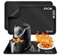 ZJTAPE 2 Pièces Tapis résistant à la chaleur pour friteuse à air, 50x30cm Tapis de protection thermique, Protection du plan de travail, Tapis en silicone pour Micro-ondes, Machine à café