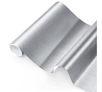ZJTAPE Rouleau Vinyle Adhésives Permanent Opale Holographique - Argentées Brossé 30,5 x 250 cm, Métal Brossé Vinyl, Chrome Silber pour Silhouette Cameo, la Décoration de Fête, Idéal pour Vos Projets