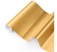 ZJTAPE Rouleau Vinyle Adhésives Permanent Opale Holographique - Or Brossé 30,5 x 250 cm, Métal Brossé Vinyl, Chrome Gold pour Silhouette Cameo, la Décoration de Fête, Idéal pour Vos Projets