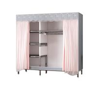 ZJTHY Clacteurs Portables en Fibre en Polyester avec Rideau à Grande capacité de Rangement de Garde-Robe de Rangement de Rangement de Rangement Placard de Garde-Robe