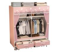 ZJTHY Closets Portables en Tissu Oxford avec Espace de Rideau Organisateur de Stockage de Sauvegarde pour Chambre à Coucher de placards de Garde-Robe Stable